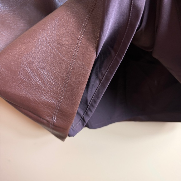 NWOT Melissa Nepton Damia faux leather mini skirt. Rare chocolate color. Large - Picture 6 of 8